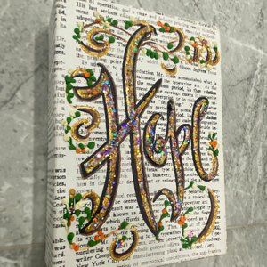 Original | Unique | Calligraphy Acrylic Canvas - Hope on Newspaper